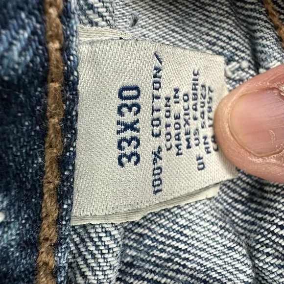 Vtg New Old Navy Baggy Jeans Mens 33x30 Light Blue Y2K Straight Wide Leg Loose - Picture 10 of 16